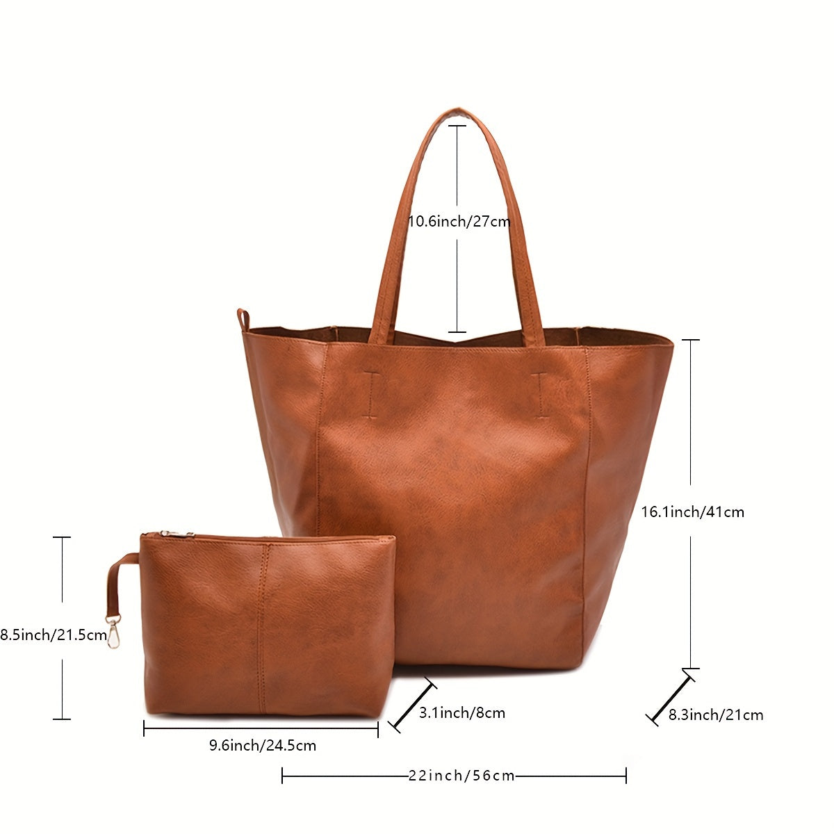 [Large Solid Color Shoulder Bag] Retro Solid Color Shoulder Bag, Vintage Shoulder Bag, Large Capacity Handbag With Inner Bag