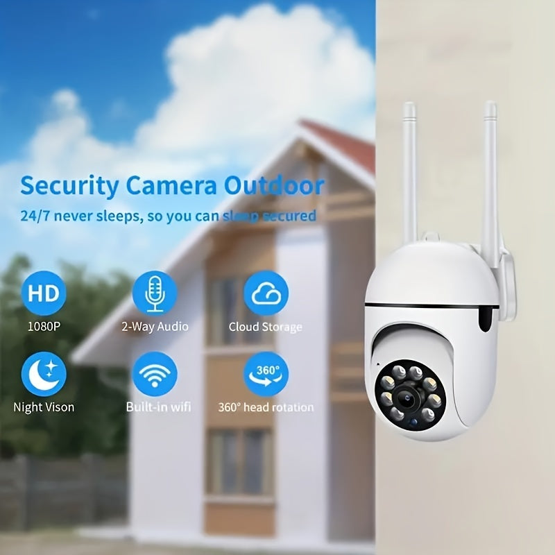 Camera and Color Night Vision Wireless 1080p HD Indoor/Outdoor Camera Bidirectional Audio Wireless Safety Camera Pan/Tilt/Zoom Wi Fi Smart Home Safety Camera and Pet Movement Tracking Color Night Vision Bidirectional Audio
