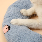 Cozy U-Shaped Pet Pillow - Ultra Soft, Fluffy, Calming Toy for Deep Sleep, Promoting Relaxation and Reducing Anxiety in Cats