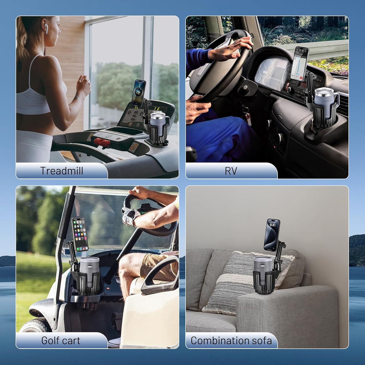 This Hill Magnetic Cup Holder Phone Mount, Compatible with MagSafe, 4.1" Base Adjustable Height Car Cup Holder Compatible with iPhone 16 Pro Max / 15/14 / 13/12 Series, Secure Fit for Car or SUV