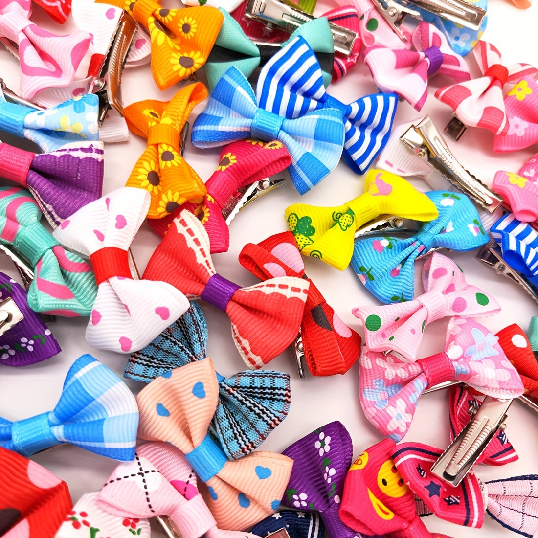 20pcs Adorable Pet Hair Clips - Bowknots, Colors & Varieties for Dogs & Cats!.