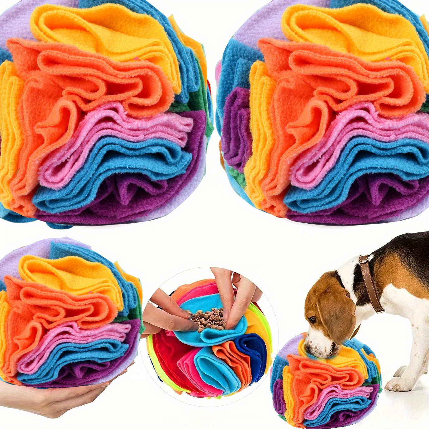 Interactive Snuffle Ball for Dogs, Small Breed Recommended, Durable Fabric, Non-Battery Operated, Pet Play Toy for Foraging and Sniffing