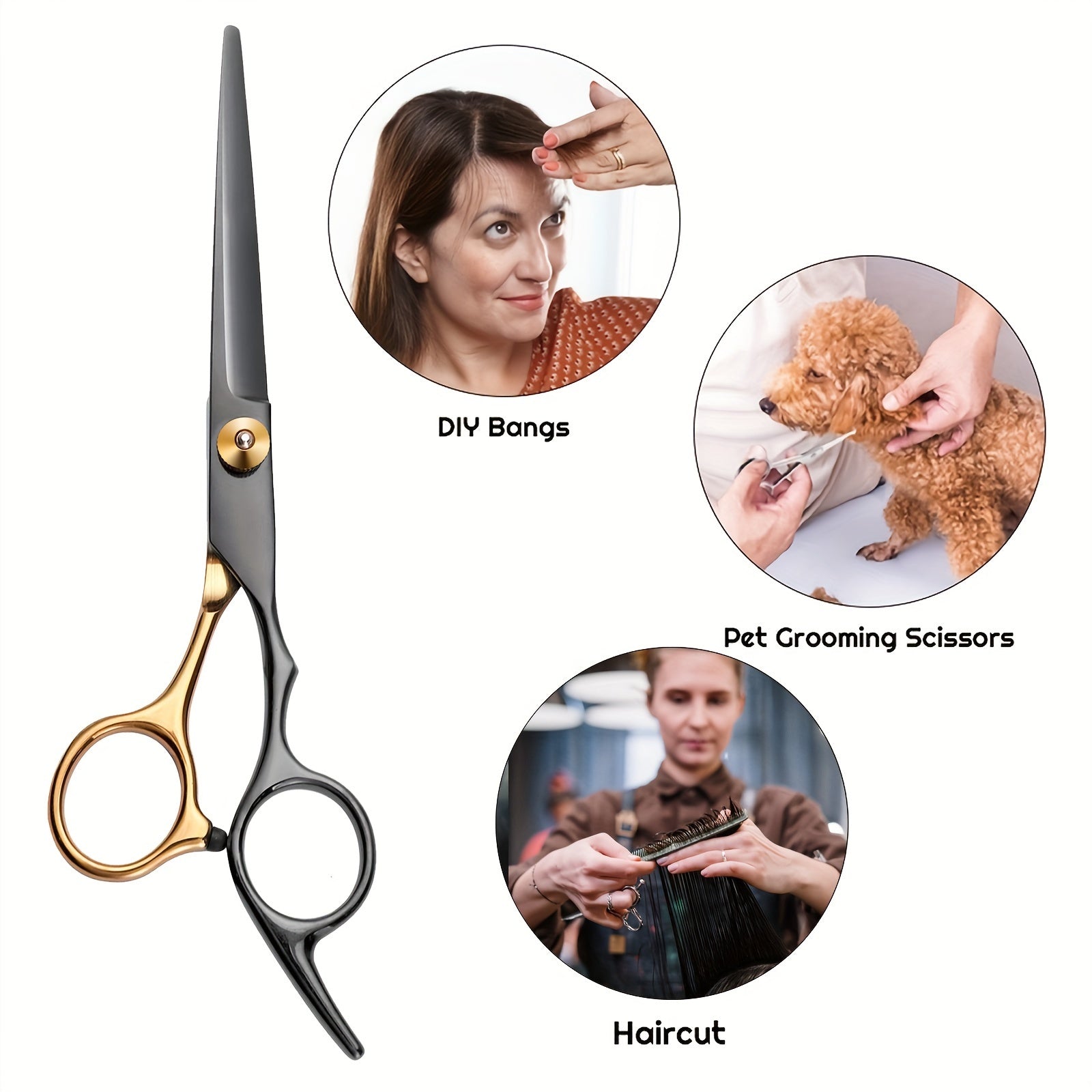 8 PCS Hair Cutting Scissors Kit, Professional Barber Shears Set With Hair Scissors Thinning Shears, Haircutting Sheers Hair Cut Blending Salon Scissor For Men Women Pet