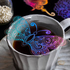 10pcs/pack Spiritual Wonderland Series Mandala Theme Three-dimensional Laser Silver PET Sticker Material Adhesive Sticker 165mm/6.50in*110mm/4.33in, DIY Materials
