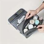 Large Capacity Travel & Business Makeup Organizer Bag - Durable Polyester, Wet & Dry Separation Design, Multiple Compartments for Cosmetics, Toiletries, And Accessories, Ideal for And Women, Travel Organizer|Sleek Organizer|D