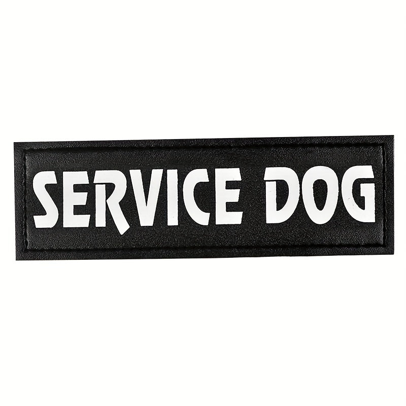 [Service Dog Vest Patch] 1pc PU Leather Service Dog Vest Patch - Dual-Size Hook and Loop Fastener, "DO NOT PET", "IN TRAINING", "EMOTIONAL SUPPORT" Text Options for Pet Harnesses