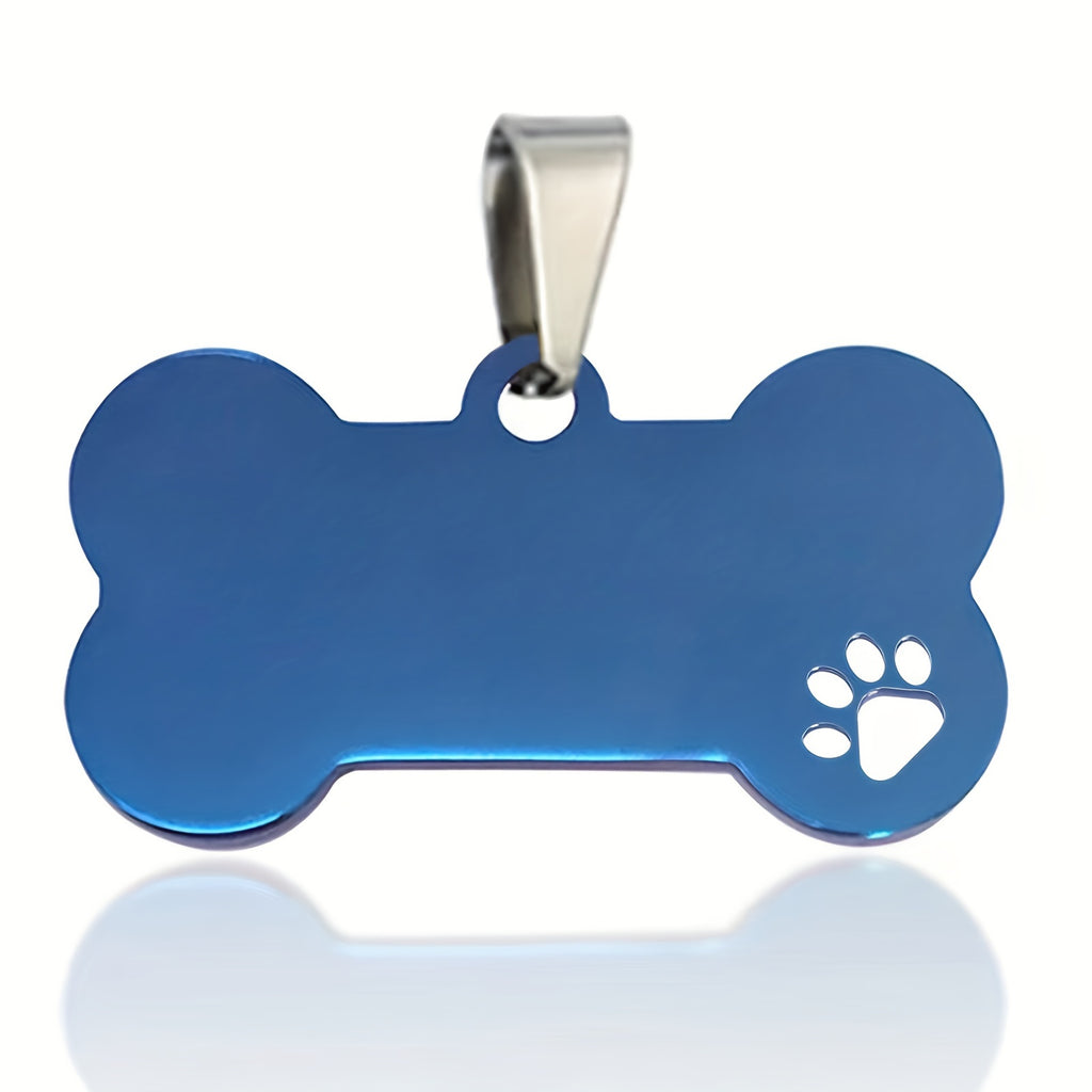Customized Pet Tag Blue Stainless Steel Custom Dog Tag "I Love My Mom" Collection Dog Id Tag