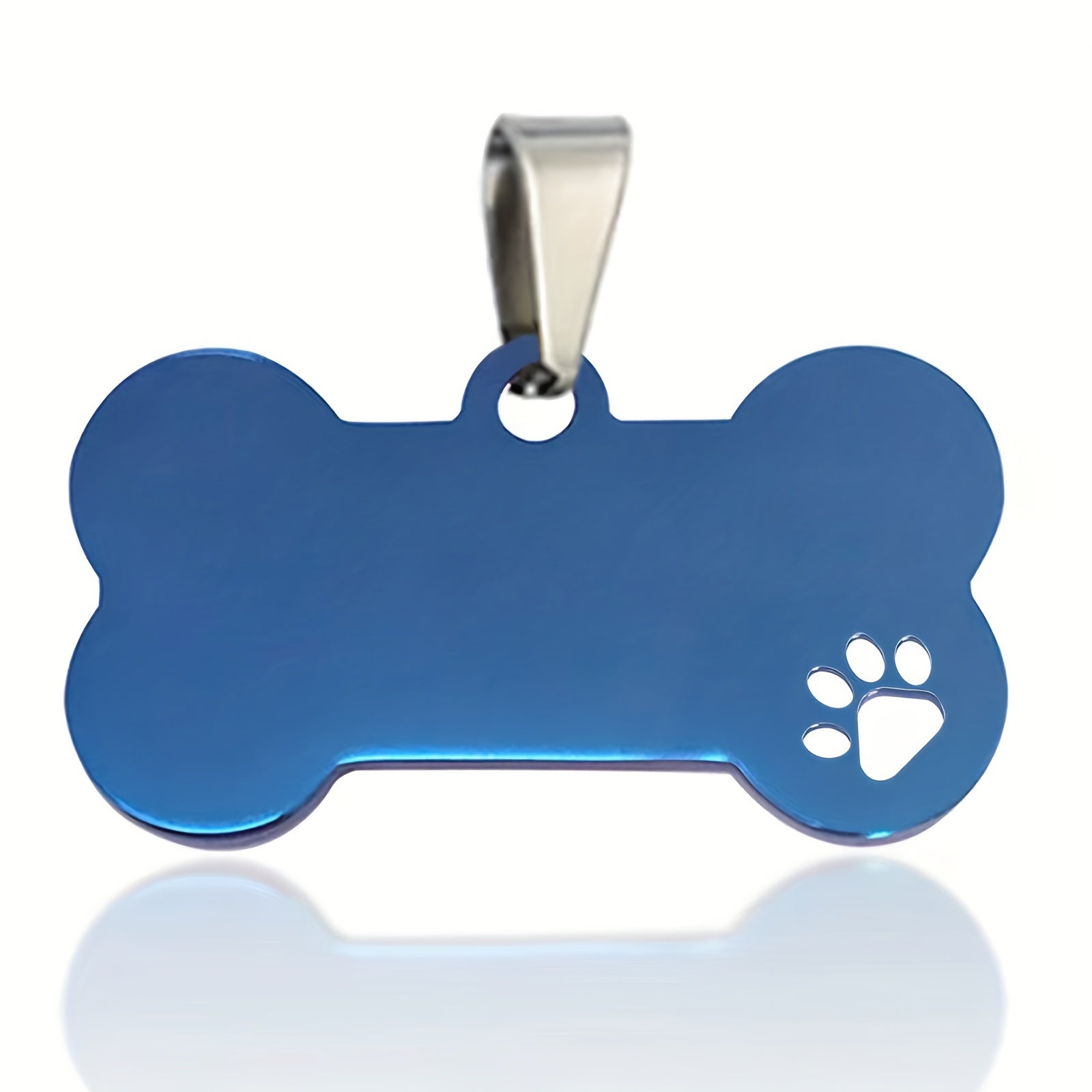 Customized Pet Tag Blue Stainless Steel Custom Dog Tag "I Love My Mom" Collection Dog Id Tag