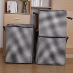 1pc Foldable Woven Storage Bag with Fixed Shoulder Strap, Casual Style, Hand Wash, Zipper Closure, Waterproof Clothes & Quilt Organizer for Moving, Travel - Casual Occasion, Thick