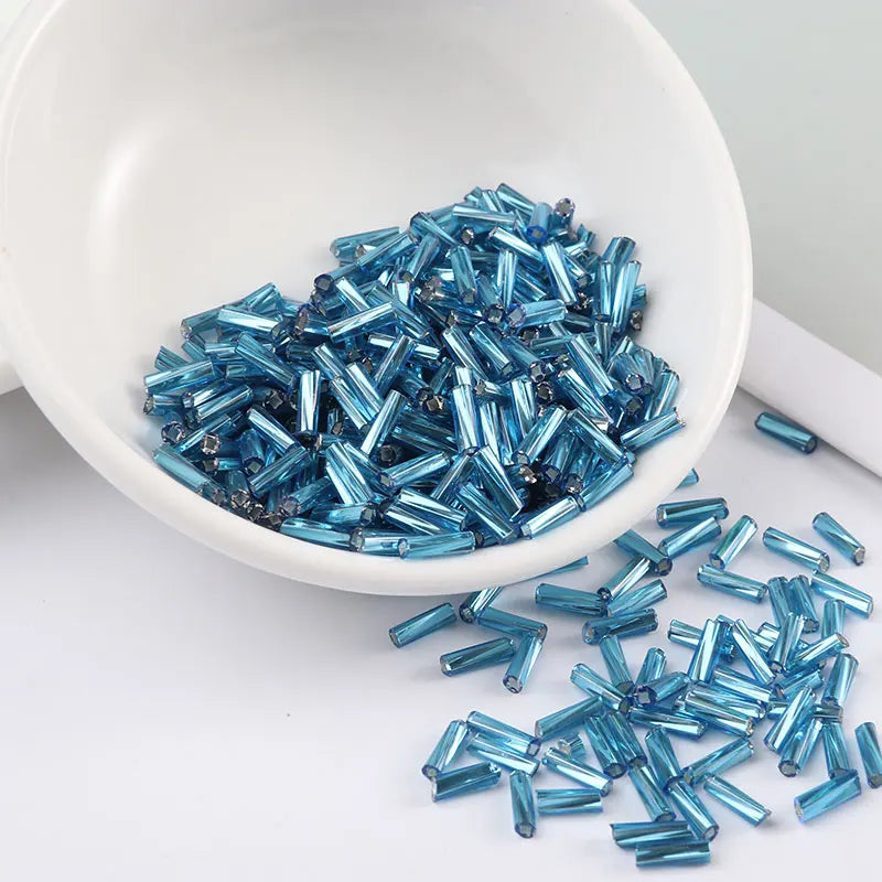 300Pcs Helical Seedbeads 11/0 Tube Bead 2x6mm Twist Bugles Glass Seed Beads For DIY Bracelet Jewelry Dress Making 25 Colors