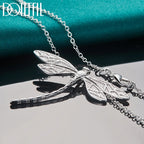 DOTEFFIL 925 Sterling Silver 40-75cm Chain Big Dragonfly Pendant Necklace For Women Wedding Engagement Party Fashion Jewelry