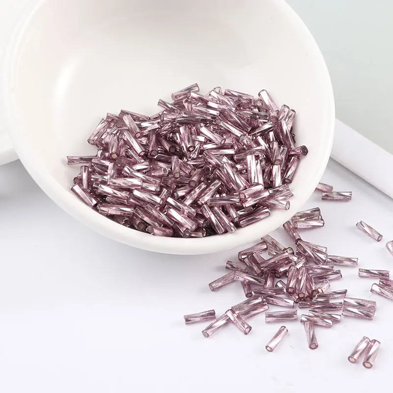 300Pcs Helical Seedbeads 11/0 Tube Bead 2x6mm Twist Bugles Glass Seed Beads For DIY Bracelet Jewelry Dress Making 25 Colors