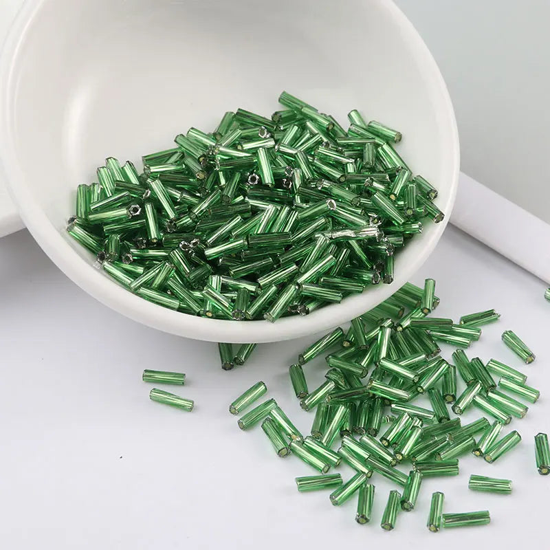 300Pcs Helical Seedbeads 11/0 Tube Bead 2x6mm Twist Bugles Glass Seed Beads For DIY Bracelet Jewelry Dress Making 25 Colors