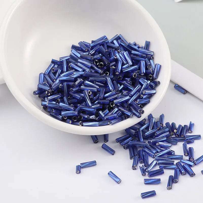 300Pcs Helical Seedbeads 11/0 Tube Bead 2x6mm Twist Bugles Glass Seed Beads For DIY Bracelet Jewelry Dress Making 25 Colors