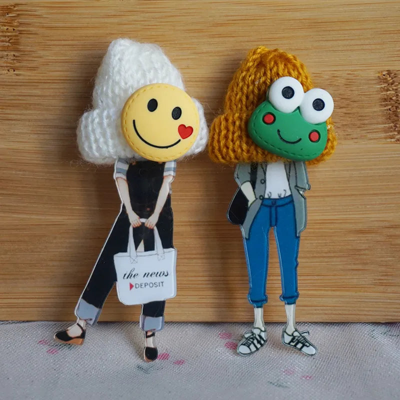 Cute Brooch For Woman Lady Acrylic Brooch Pins Suit Dress Clothing Accessories Christmas Gifts