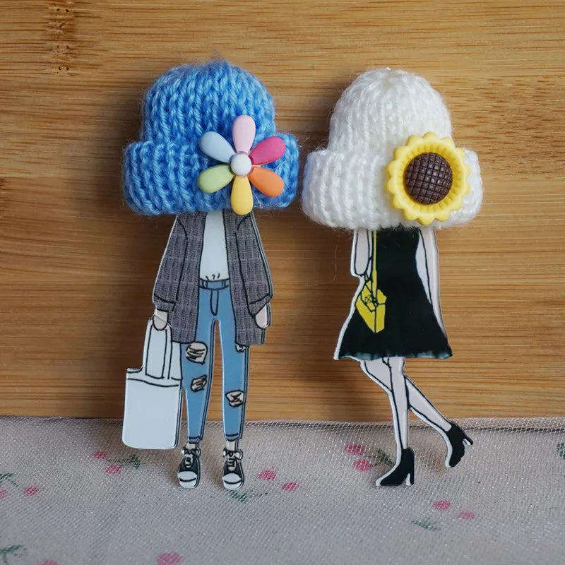 Cute Brooch For Woman Lady Acrylic Brooch Pins Suit Dress Clothing Accessories Christmas Gifts
