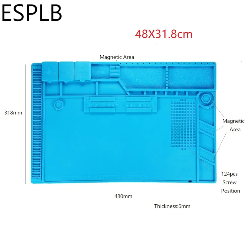 Repair Pad Insulation Heat-Resistant Soldering Station Silicon Soldering Mat Work Pad Desk Platform for BGA Soldering Station