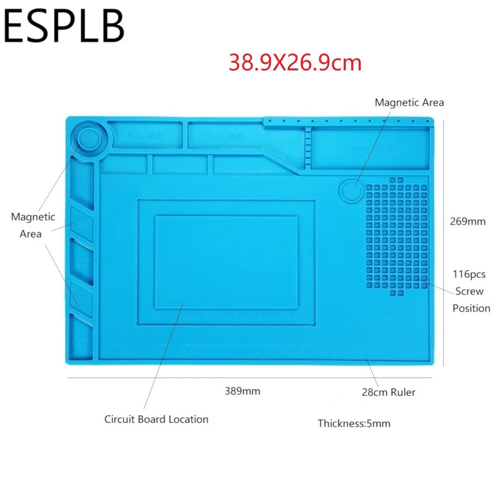 Repair Pad Insulation Heat-Resistant Soldering Station Silicon Soldering Mat Work Pad Desk Platform for BGA Soldering Station
