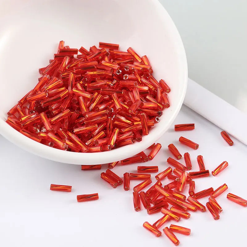 300Pcs Helical Seedbeads 11/0 Tube Bead 2x6mm Twist Bugles Glass Seed Beads For DIY Bracelet Jewelry Dress Making 25 Colors