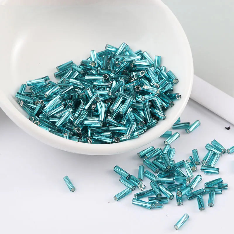 300Pcs Helical Seedbeads 11/0 Tube Bead 2x6mm Twist Bugles Glass Seed Beads For DIY Bracelet Jewelry Dress Making 25 Colors