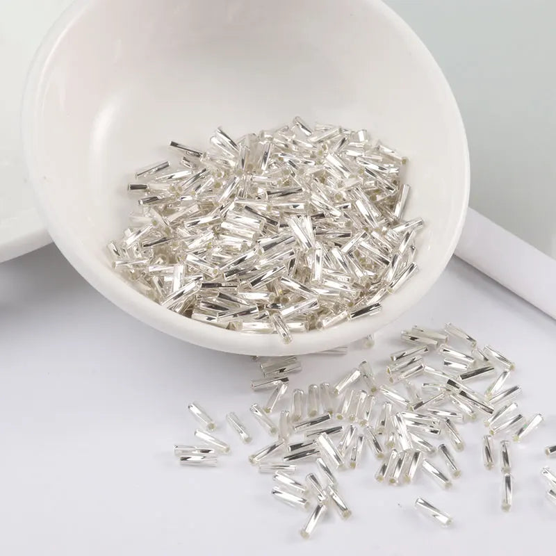 300Pcs Helical Seedbeads 11/0 Tube Bead 2x6mm Twist Bugles Glass Seed Beads For DIY Bracelet Jewelry Dress Making 25 Colors