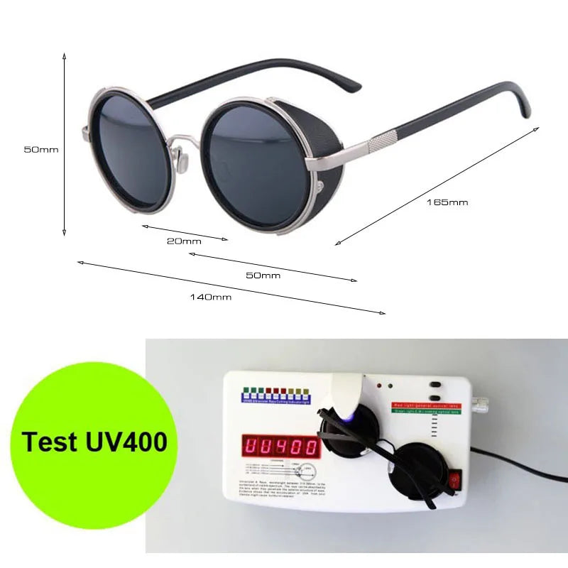 SHAUNA Vintage Women Steampunk Retro Coating Men Round Sunglasses Brand Designer Punk Sun Glasses UV400