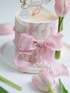Internet Celebrity Mother's Day Baking Cake Topper Plug-in MG Tissue Paper Surrounding Border Artificial Tulip Ladieswear Inserts Ribbon