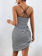 Women's V-neck A-Line Halter Knitted Dress