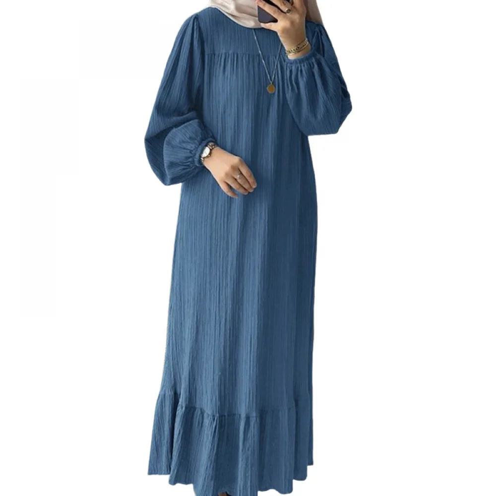 Women’s Elegant Muslim Abaya – Long Batwing Sleeve Kaftan for Ramadan & Prayer