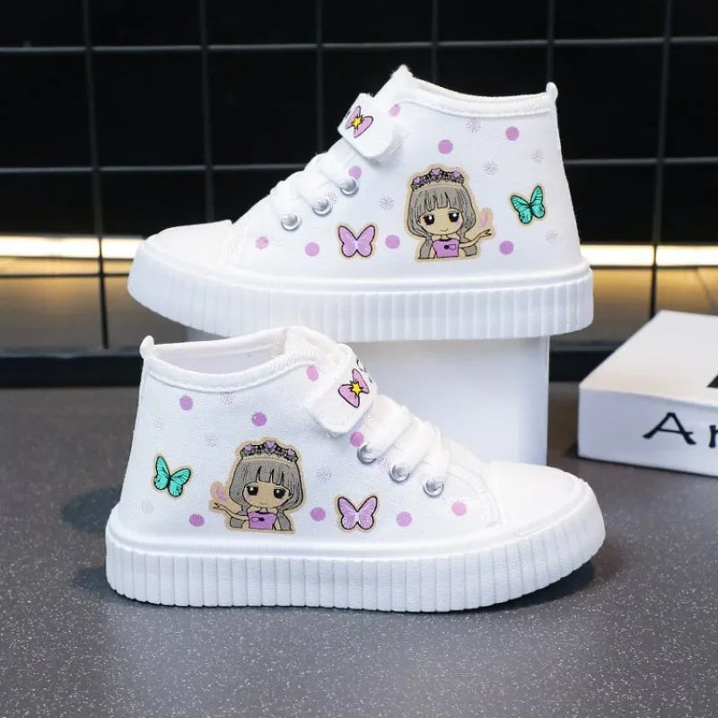 Multicolored Kids Casual Shoes Cartoon Mid Top Anti Slip