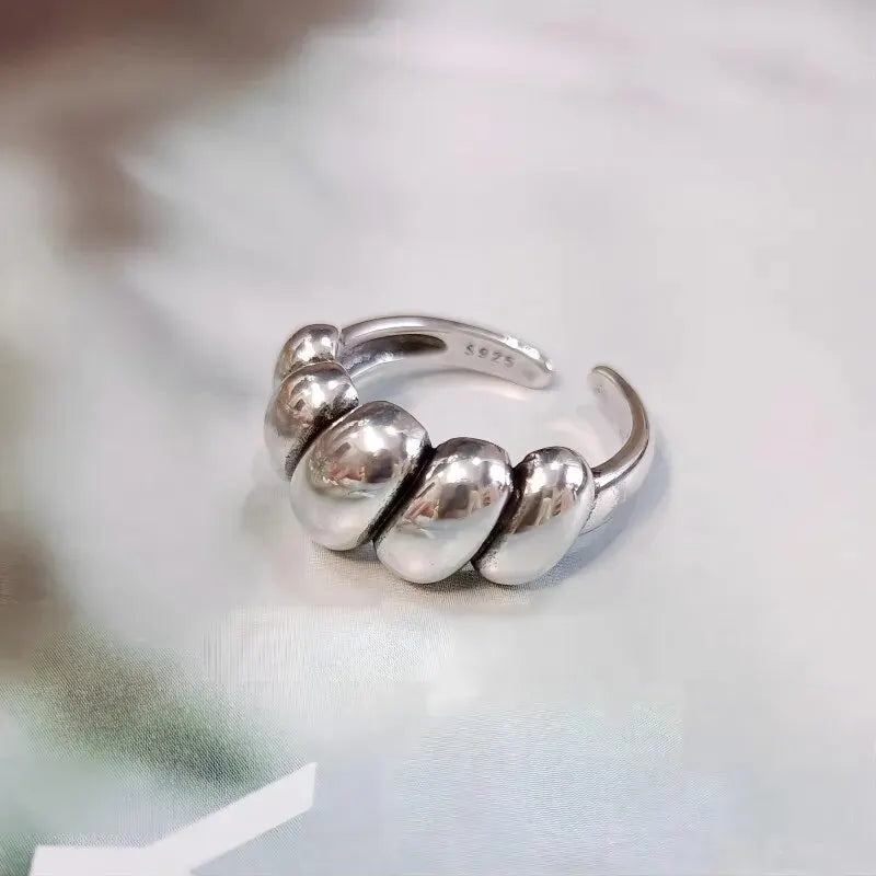 Adjustable Opening Ring for Girls Women,Fashion Ring Popular Jewelry Blue Silver-color for Party Dress Nice Birthday Gift