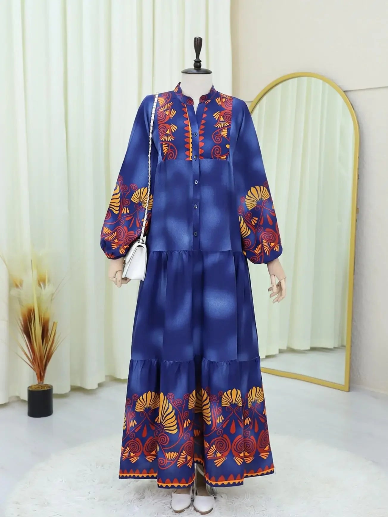 Formal Dress Turkish Muslim Dress for Women Middle Eastern Arab Single-breasted Fashionable Elegant Loose Abaya Dresses