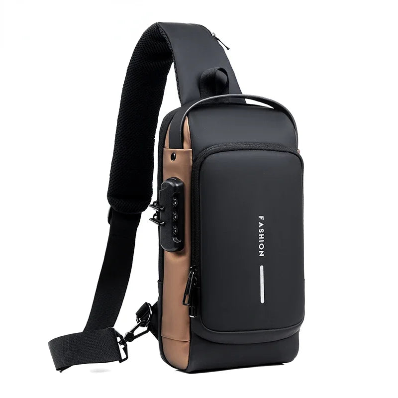 Designer Multifunction Anti-theft USB Shoulder Crossbody Bag.