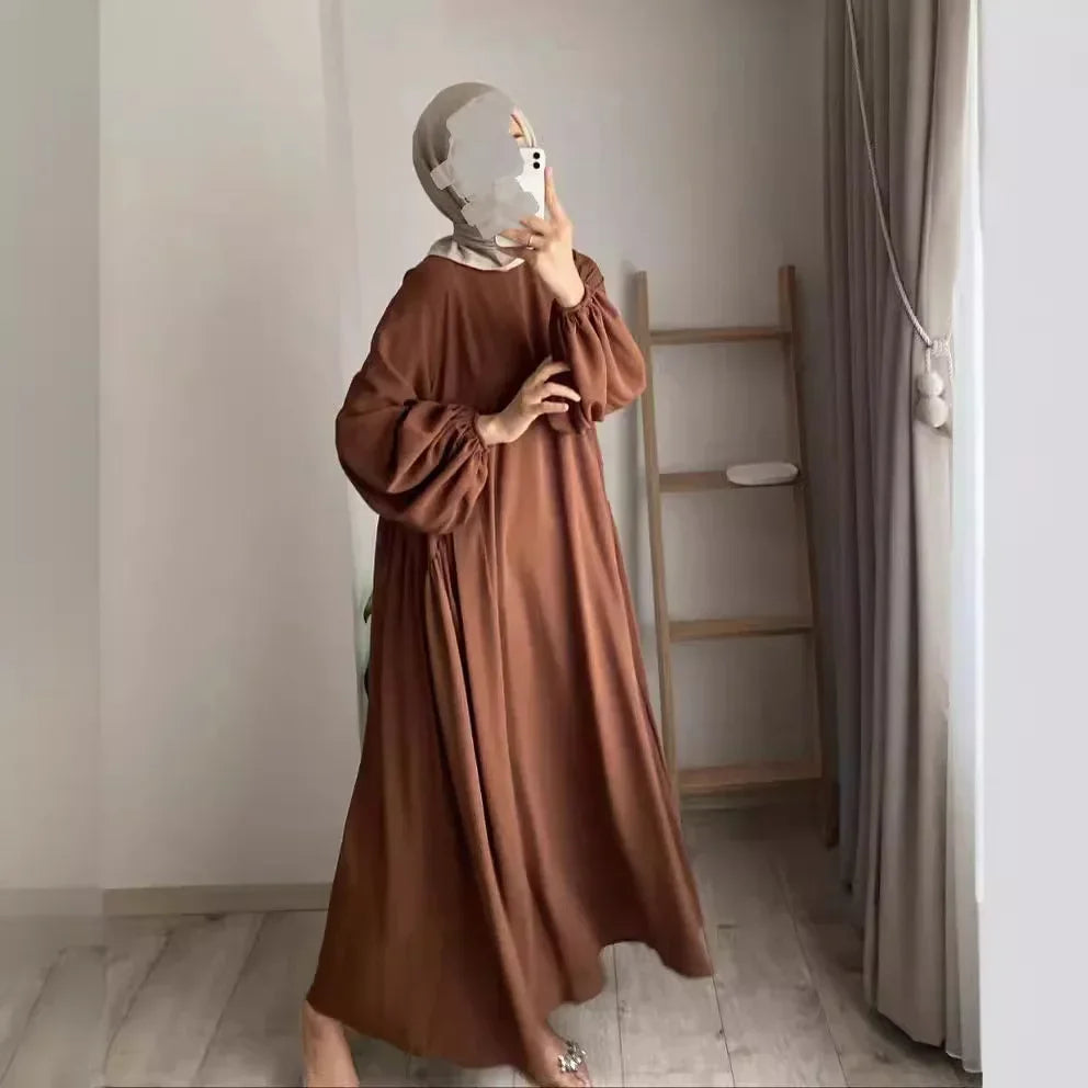 Women’s Ramadan & Eid Abaya – Long Modest Kaftan Dress, Islamic Jalaiya Maxi Robe