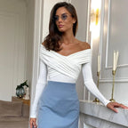Women Spring Sexy Red Bodysuits Backless Solid Corset Slim Fashion Crossed Bodysuits Long Sleeves Casual Female Knitted Rompers