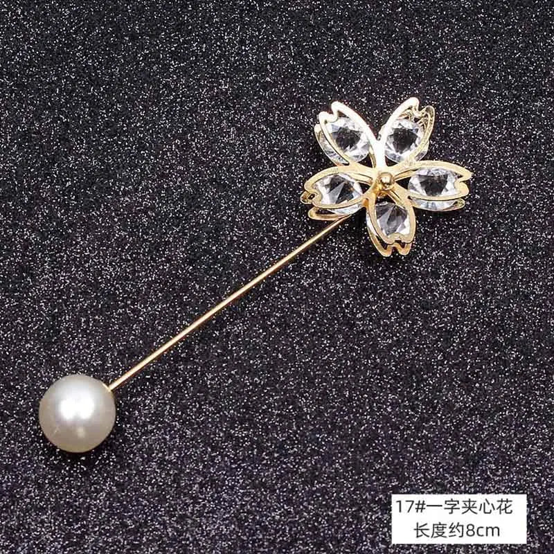Double Pearl Pin Brooch For Women Clothing Dress Fixed Safety Pin Woman Brooch Accessories Pants Decoration Pearl Jewelry Clip