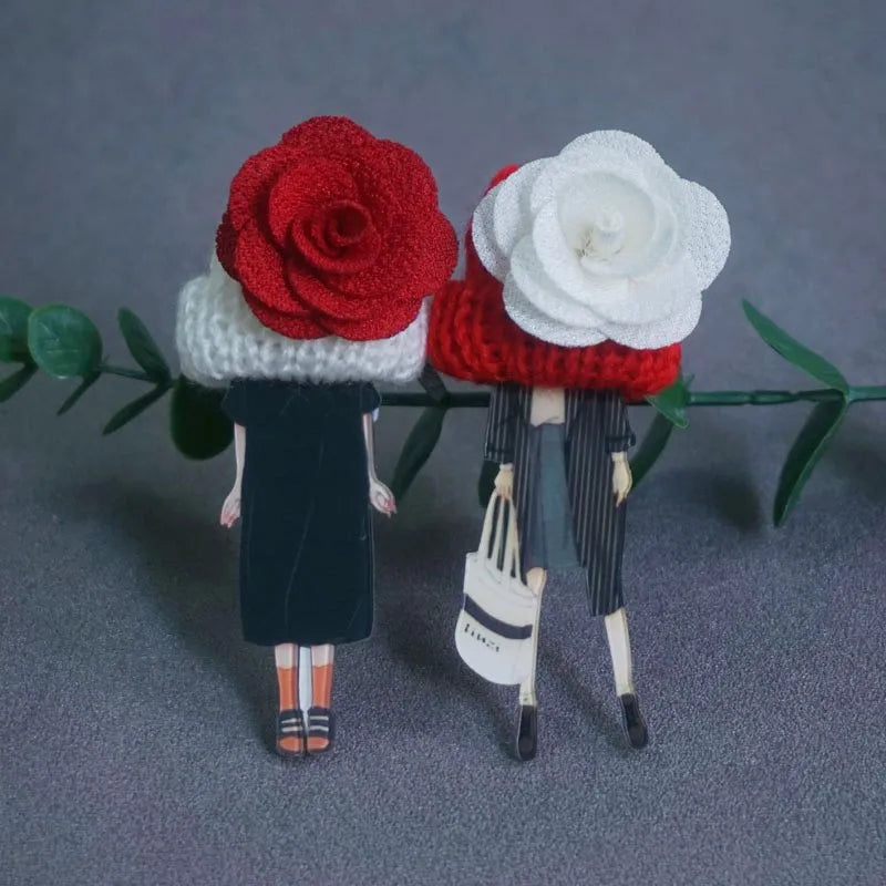 Cute Brooch For Woman Lady Acrylic Brooch Pins Suit Dress Clothing Accessories Christmas Gifts