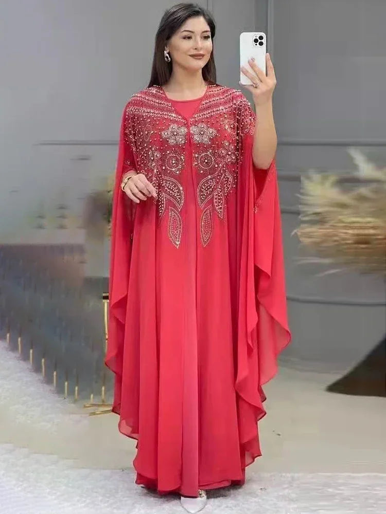 Luxury Dubai Abaya for Women – Chiffon Caftan Party Dress