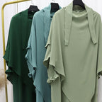 Women’s Ramadan Modest Abaya – Long Kaftan Dress with Headscarf, Islamic Jalabiya