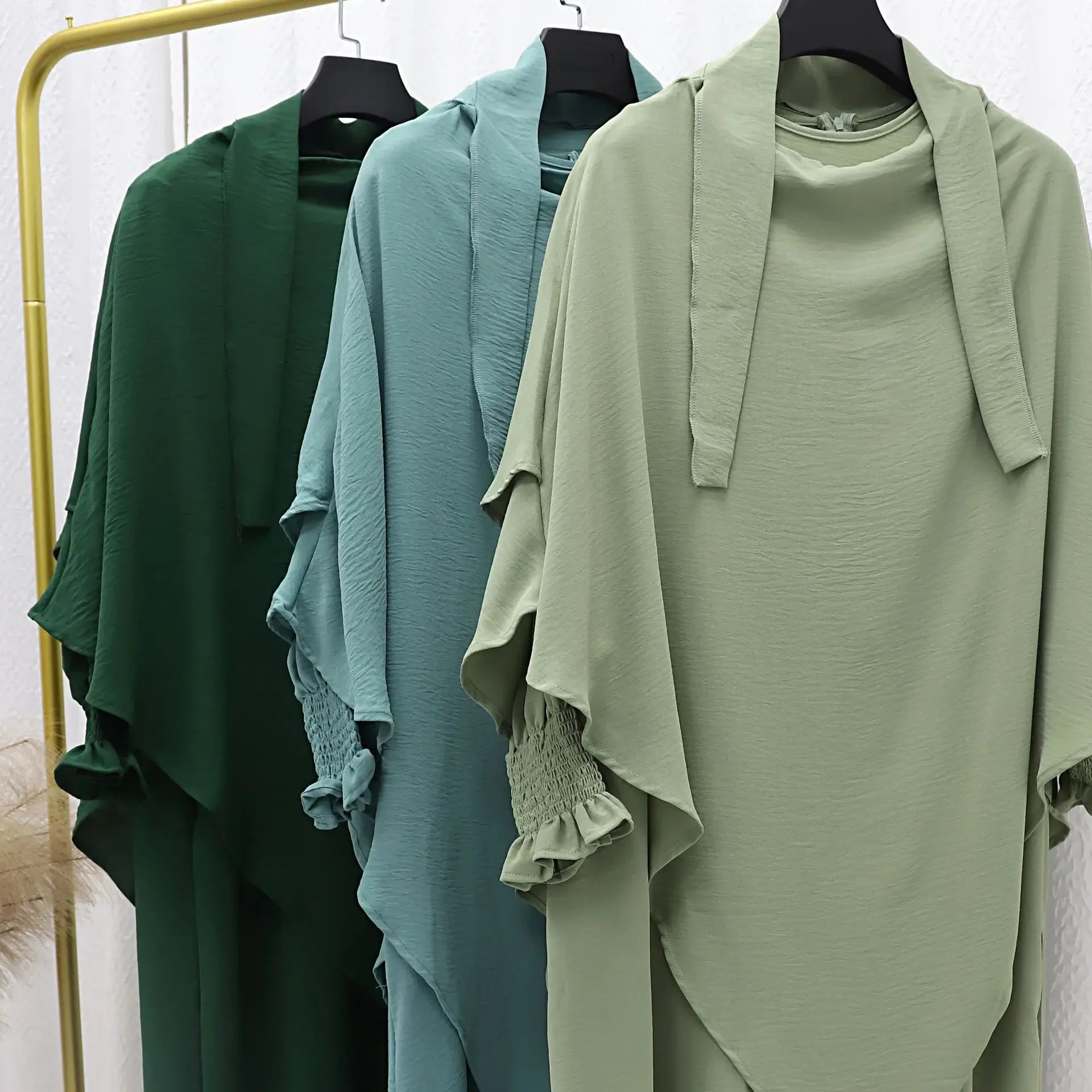 Women’s Ramadan Modest Abaya – Long Kaftan Dress with Headscarf, Islamic Jalabiya