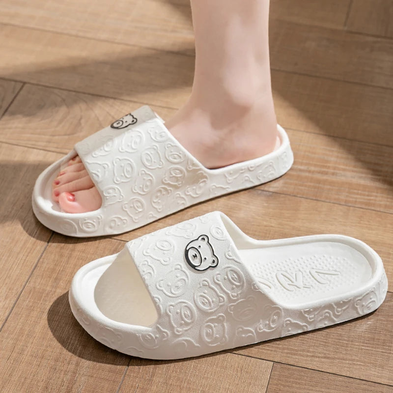 Women Summer EVA Slippers Indoor Home Bath Non Slip Soft Wide Comfort Couple Slippers Unisex Outdoor Beach Flip Flops Men Slides