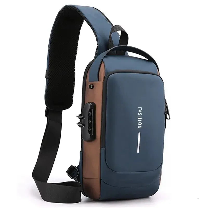 Designer Multifunction Anti-theft USB Shoulder Crossbody Bag.