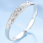 Silver elegant Peacock opening screen bracelet Bangles for women fashion party wedding Accessories jewelry gift