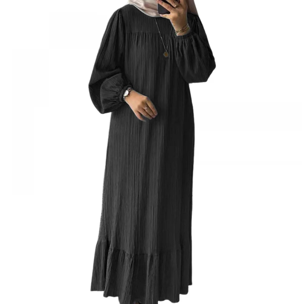 Women’s Elegant Muslim Abaya – Long Batwing Sleeve Kaftan for Ramadan & Prayer