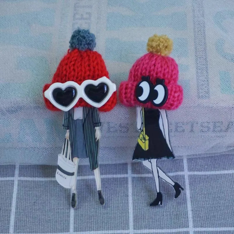 Cute Brooch For Woman Lady Acrylic Brooch Pins Suit Dress Clothing Accessories Christmas Gifts
