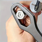1pc Multi functional black 150mm long T-shaped wrench, adjustable self tightening double head wrench, portable manual tool for a
