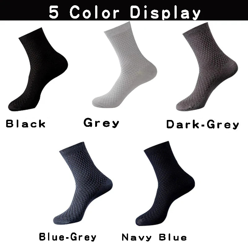 10 Pairs/Lot Men's Business Casual Socks 2025 New Compression Autumn Long Black Man Dress Sock Gift Plus Size 38-44