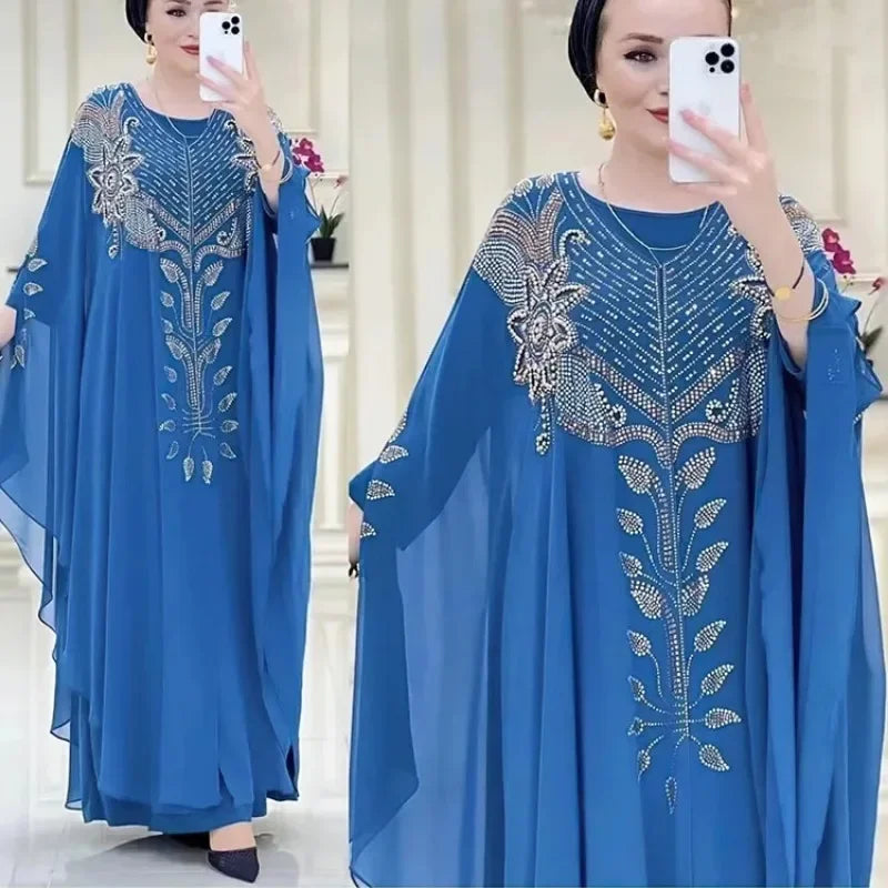 Luxury Dubai Abaya Dress for Women – Chiffon Caftan 2025