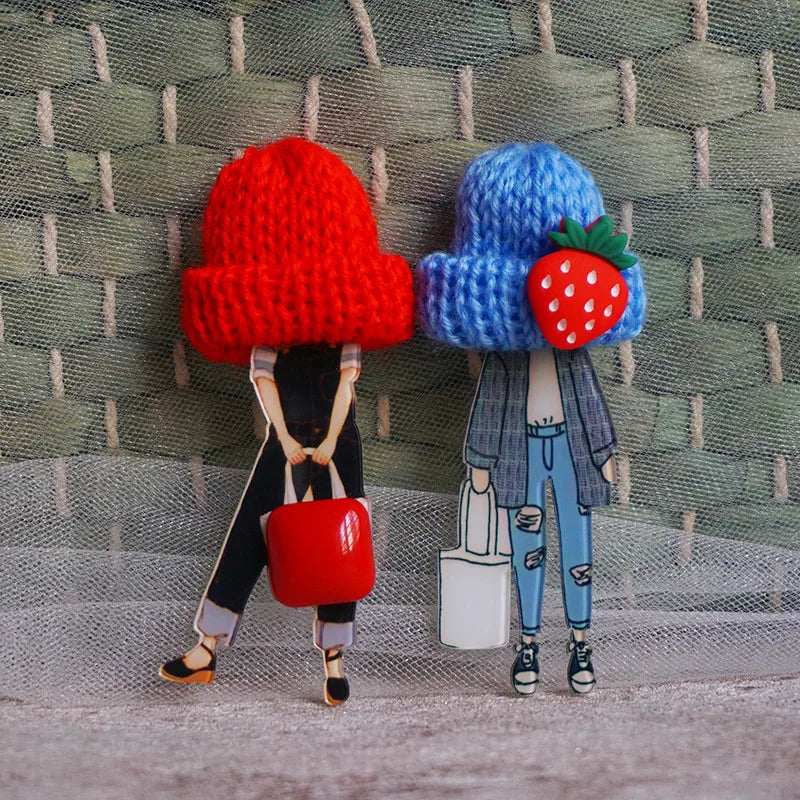 Cute Brooch For Woman Lady Acrylic Brooch Pins Suit Dress Clothing Accessories Christmas Gifts