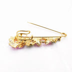 Elegant Flower Brooch Pins For Women Rhinestone Plant Enamel Collar Lapel Pin Badge Cardigan Scarf Dress Clothes Jewelry Gifts